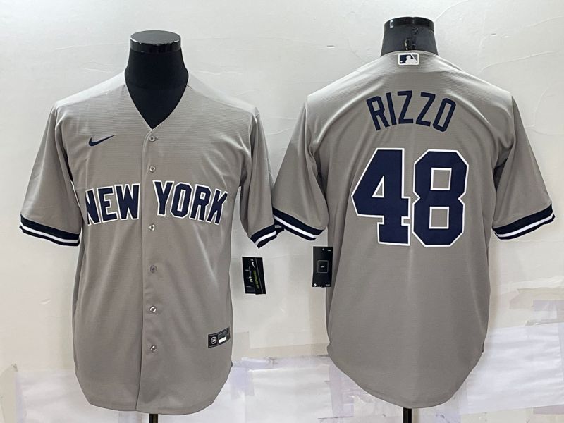 Men New York Yankees #48 Rizzo Grey Game 2022 Nike MLB Jersey->new york yankees->MLB Jersey